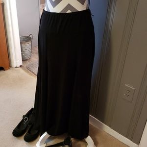 Long black pleated skirt